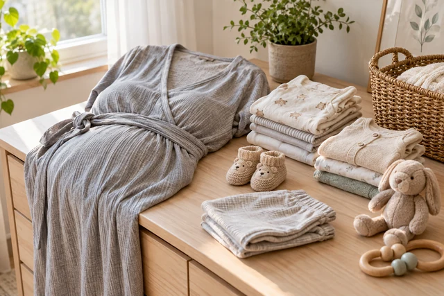 Symbolbild: Kleidung für Schwangerschaft und Babyzeit