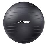 Trideer Dicker Gymnastikball, Anti-Burst Pilates Ball, 45-85 cm sitzball büro，für Balance, Yoga als Fitness Kleingeräte und Balance Stuhl im Gym-Home-Büro (S (38-45cm), Schwarz)