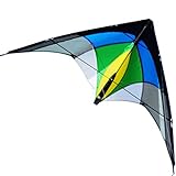 CIM Lenkdrachen - 1-2-SEVEN cool - für Kinder ab 8 Jahren, fliegt in einem extrem großen Windbereich - 104x52cm - inkl. Steuerleinen mit Gurtschlaufen