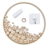 witgift DIY Handgemacht Holzmobile Windspiel Bettglocke Glocke Zimmer,Natürliche Handwerk Holz Ringe Beads Baby Mobile Kit für Kinderzimmer Dekor