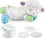 VTech Baby 3-in-1 Sternenlicht-Schäfchen – Kuschelige Spieluhr-Einschlafhilfe mit Licht-Projektor, Musik und Geräuschen – Für Kinder ab der Geburt