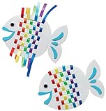 Baker Ross AR516 Ross Web-Sets Regenbogenfisch für Kinder – Sommer-Bastelsets für Kinder (6 Stück)