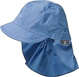 Sterntaler Unisex Kinder Schirmmütze M. Nackenschutz 1531430 Winter Hut, blau 355, 53 EU