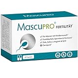 MascuPRO® Fertilität Mann | vegan | Fruchtbarkeit + Spermienproduktion | 60 Kapseln | Zink, Selen, L-Carnitin, L- Arginin | Kinderwunsch Tabletten
