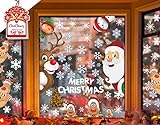 CheChury Netter Weihnachtsmann Weihnachten selbstklebend Fensterdeko Weihnachtsdeko Sterne Weihnachts Rentier Aufkleber Schneeflocken Aufkleber Winter Dekoration Weihnachtsdeko Weihnachten Removable
