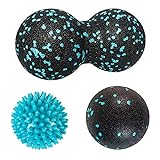 Kouclaa Massage Balls Set-Spiky ball-Peanut Massage Ball-Lacrosse Ball.Ideal for Self Myofascial Trigger Point Release, Deep Tissue Massage, Yoga - Designed to Relieve Stress and Relax Tight Muscles