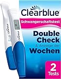Clearblue Schwangerschaftstest Kombipack Double-Check Früh & Woche, 2 Tests (1 digital 25 mIU/ml, 1 visuell 10 mIU/ml), Pregnancy Test / Frühschwangerschaftstest, Schwangerschaft Wochenbestimmung
