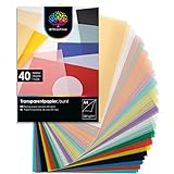 OfficeTree 40 x Transparentpapier Bunt A4 - Pergamentpapier Bunt 20 Farben inkl. Gold & Silber - Buntes Transparentpapier zum Basteln von Laternen