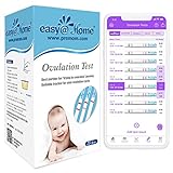 Easy@Home 25 Ovulationstest Kinderwunsch Fruchtbarkeitstest für Frauen Eisprung 25 mIU/ml, Zuverlässige Zyklus- und Fruchtbarkeit Überwachung mit Premom Ovulation APP, 25 LH Test