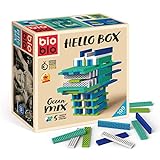 Bioblo Hello Box Ocean-Mix mit 100 Bausteinen | Nachhaltige Spielsteine für Kinder ab 3 Jahren | Holzbausteine Kinderspielzeug | Montessori Holz Bauklötze