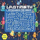 Labyrinth Rätselbuch für Kinder: 100 herausfordernde Labyrinthe zur Verbesserung der kognitiven Fähigkeiten von Kindern im Alter von 6–8, 8–10 und 9–12 Jahren (Labyrinthbuch).