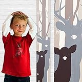 Messlatte für Jungen und Mädchen | Messlatte aus Holz | Messlatte für Kindergröße | Wanddekoration | Messlatte für Jungen | Gray Forest Hirsch