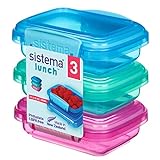 Sistema Lunch Frischhaltedose | 200 ml | kleine Snackboxen | BPA-freier Kunststoff | gemischte Farben | 3 Stück