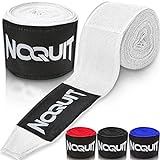 NOQUIT Premium Boxbandagen mit Daumenschlaufe - 4 m Bandagen für maximale Stabilität beim Boxen, Kickboxen & MMA in weiß